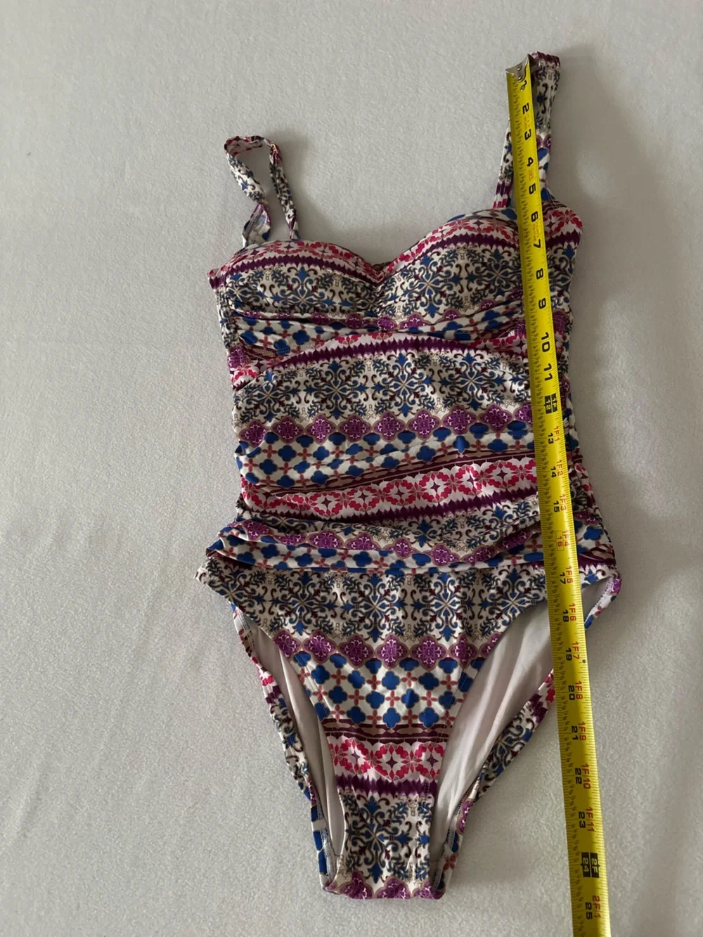 La Blanca One-Piece Swimsuit in Pink, Blue & Cream Mosaic Print